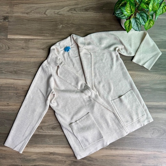 Cece Soft Open-Front Oatmeal Beige Cardigan Sweater - Coatigan | Size M - Picture 9 of 9